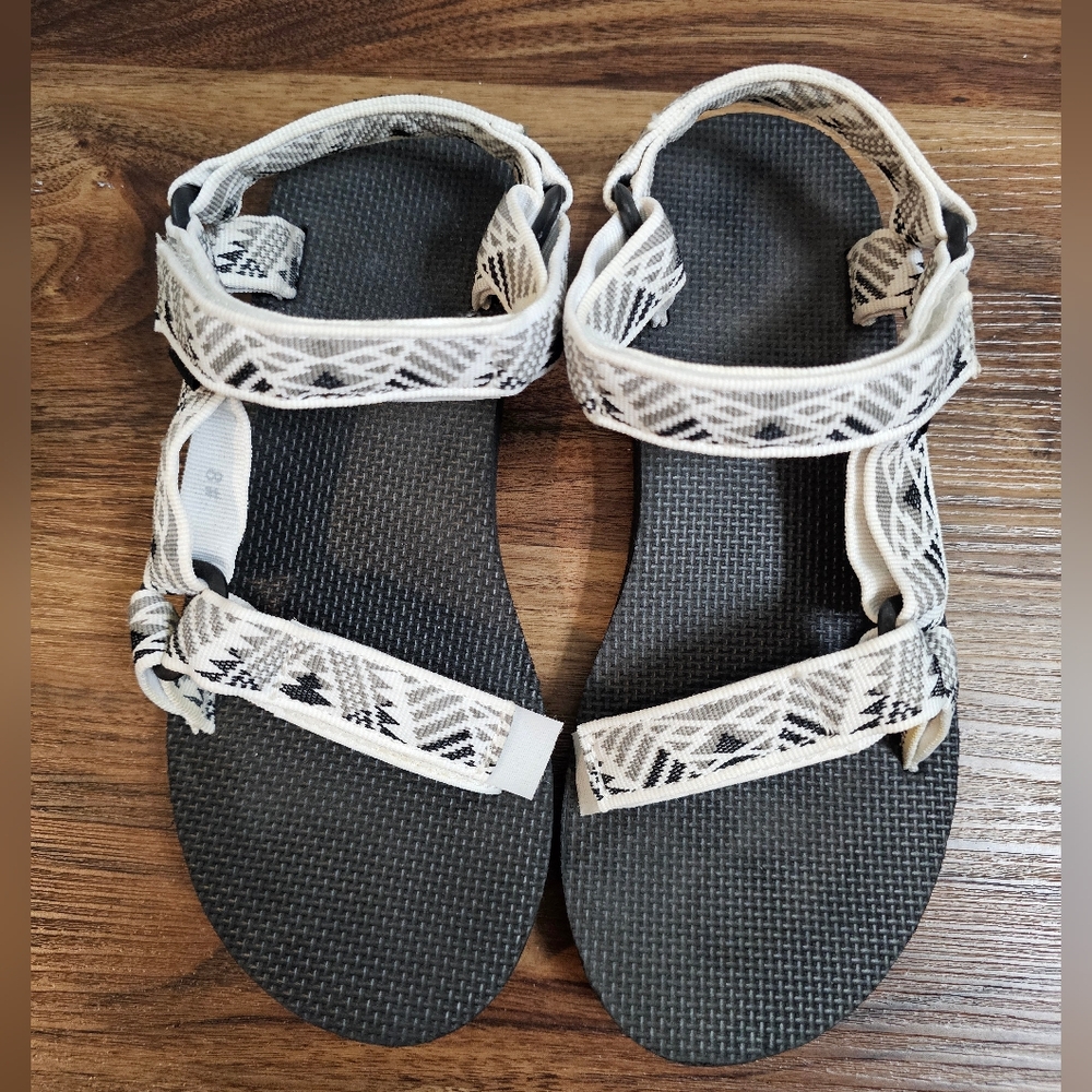 Teva Black and White Patterned Sandals
